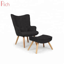 Wholesale black Leisure Living room wooden furniture fabric lounge recliner chair backrest armchair
